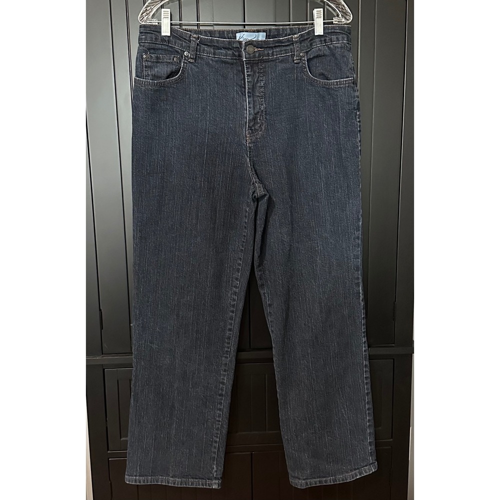 Kim Rogers Petite Jeans Womens 12P Dark Wash Straight Leg Stretch Classic‎